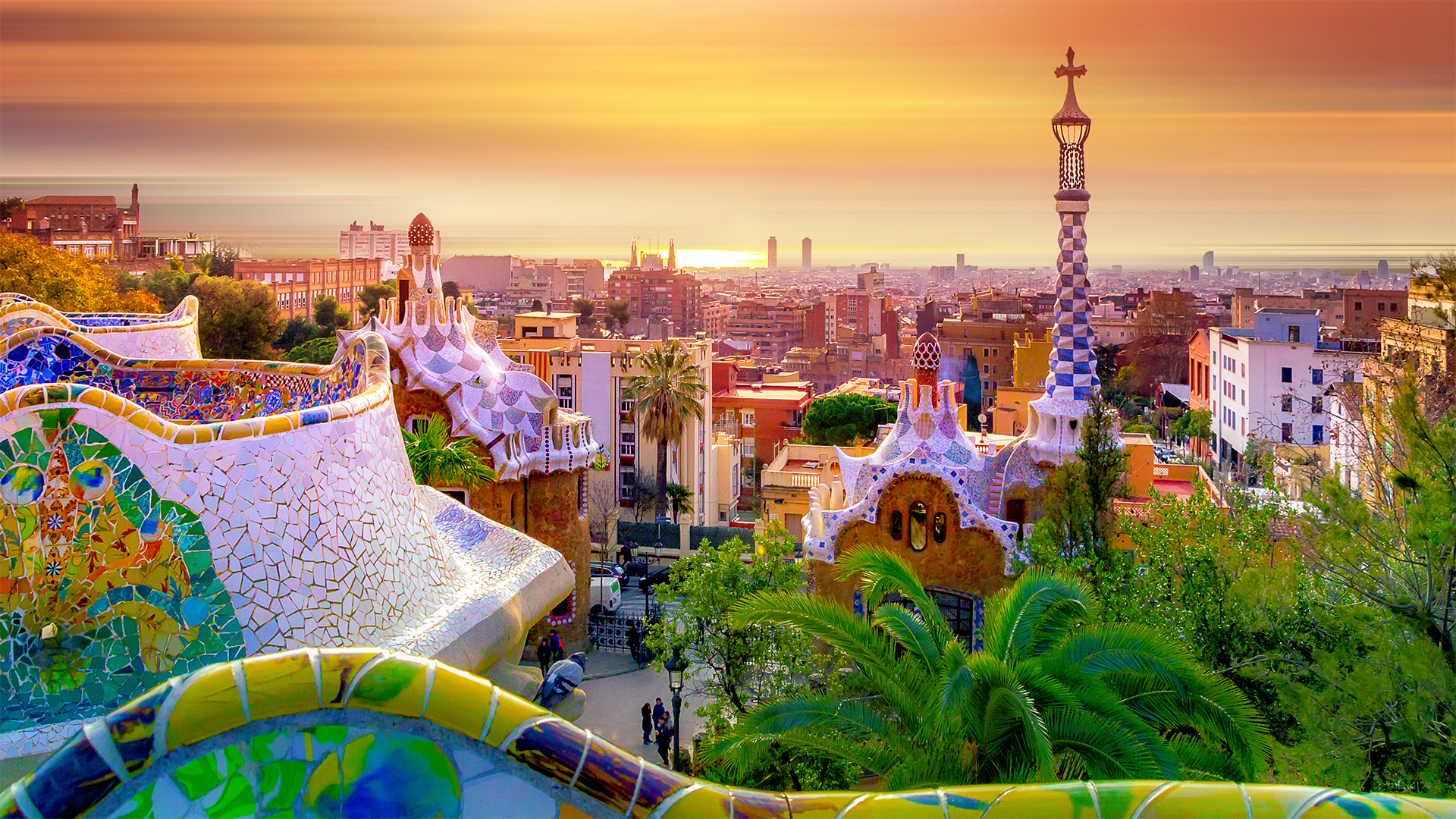 amorette international sunset above barcelona